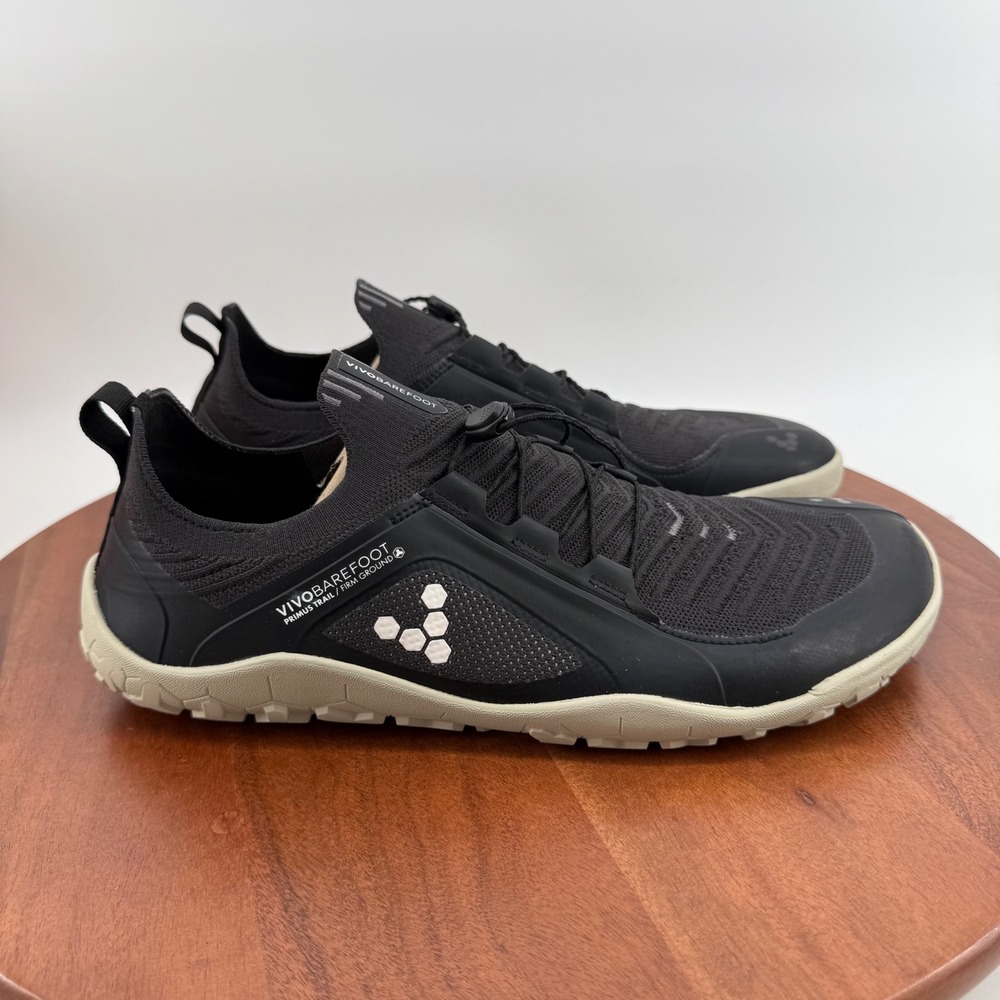 Vivobarefoot Primus Trail Knit FG Mens Obsidian Limestone Barefoot Shoes 45